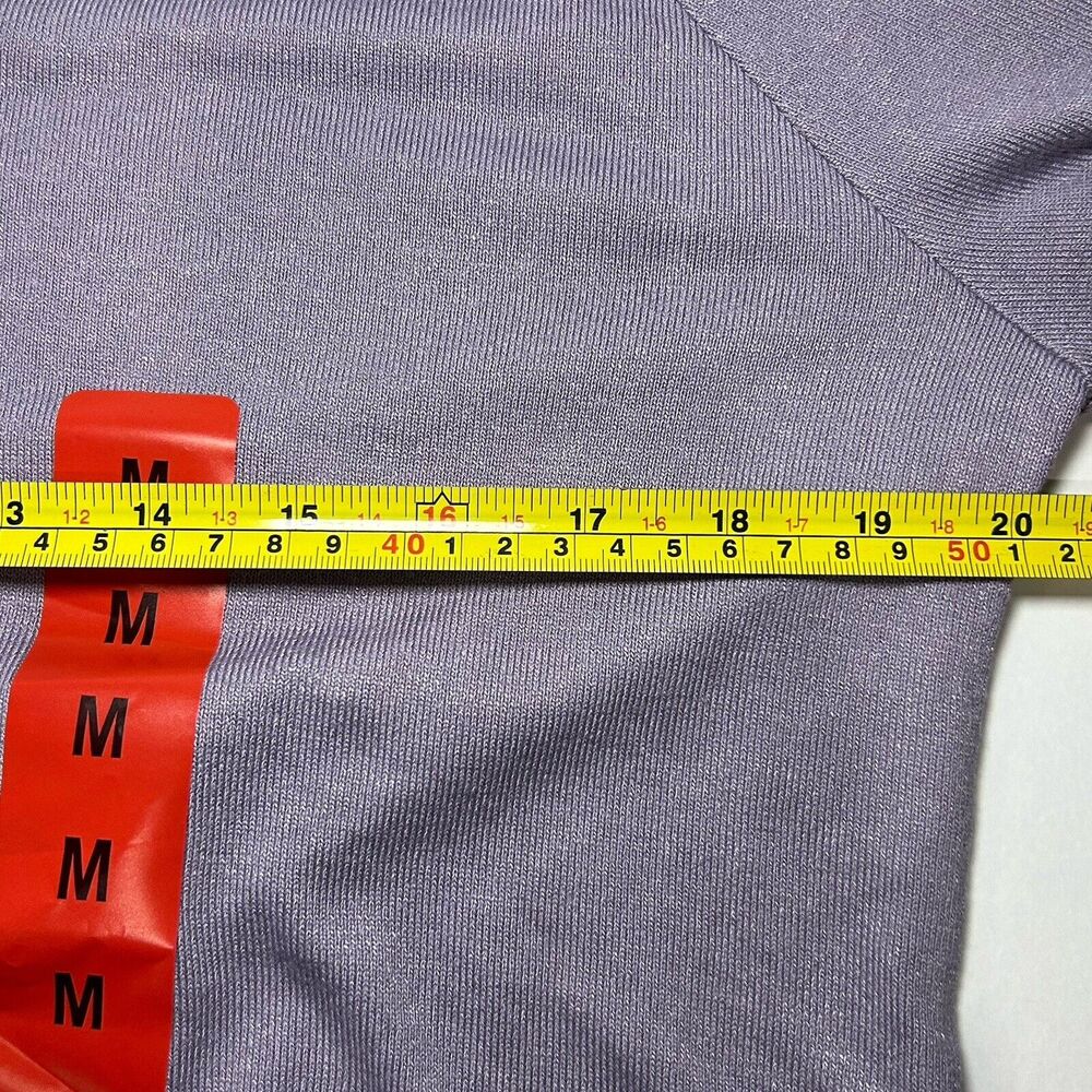 Banana Republic Womens Long Sleeve V-Neck Top Purple MEDIUM NWT - Picture 6 of 9